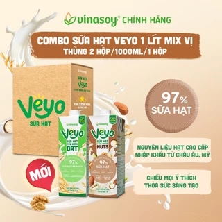 Combo sữa hạt Veyo 05 loại hạt cao cấp & Yến mạch (2 hộp x 1 Lít)