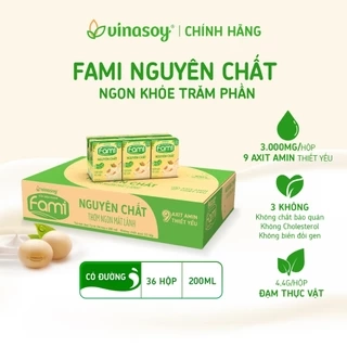Thùng sữa đậu nành Fami Nguyên Chất vị Sữa dừa (36 hộp x 200ml)