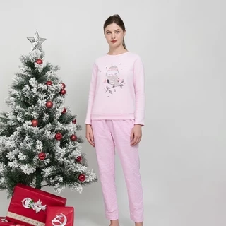 BỘ PHỐI QUẦN KATE VỚI ÁO NỈ DÀI TAY IN HÌNH CHO NOEL BTD042W91
