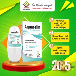Lăn Khử Mùi AQUASELIN Nữ Nhẹ Sensitive Women Giảm Mùi Hôi, Khô Thoáng Nách - 50ml
