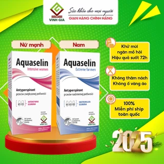 Lăn Nách AQUASELIN Nam riêng, Nữ Riêng Giúp Giảm Mùi Hôi, Khô Thoáng Nách 50ml 87/120