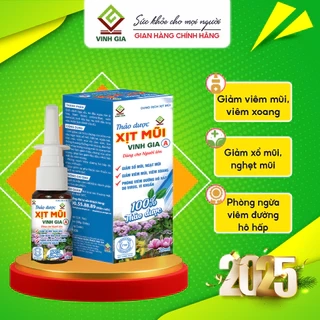 Thảo Dược Xịt Mũi Vinh Gia A Với Tinh Dầu Bạc Hà Giảm Viêm Mũi Xoang, Sổ Mũi Cho Người Lớn - 20ml