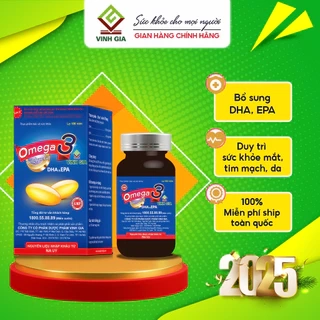Viên Uống Omega 3 Vinh Gia Giàu DHA Hơn, Giúp Tăng Cường Sức Khỏe Mắt Và Trí Não, Đẹp Da (Hộp 100v)