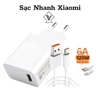 Sạc Xiaomi 18W 22.5W 27W 33W 65w Mi Charge Turbo USB 5A Type-C nguyên Seal Vinzy Tech Bảo hành lỗi 1 đổi 1 trong 6 tháng
