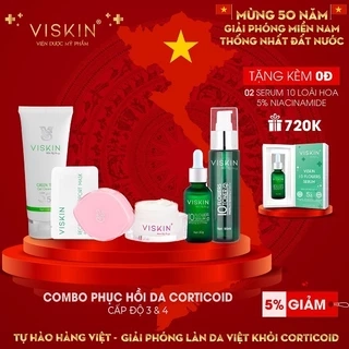 Combo phục hồi da nhiễm Corticoid VISKIN chuẩn da liễu (bộ 5 sản phẩm) [CHÍNH HÃNG]