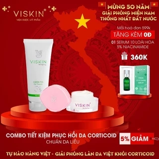 Combo Tiết kiệm Phục hồi da nhiễm corticoid - Dược mỹ phẩm VISKIN (bộ 2 sản phẩm) [CHÍNH HÃNG]