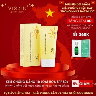 Kem chống nắng VISKIN SPF 50+, PA+++ 10 loài hoa  - 50g [CHÍNH HÃNG]