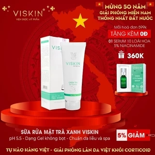Sữa rửa mặt VISKIN trà xanh không bọt pH 5.5 - 100g [CHÍNH HÃNG]