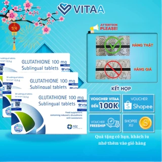COMBO 3 HỘP Viên Ngậm Trắng Da GLUTATHIONE 100mg SUBLINGUAL TABLETS Nhập Nhẩu Italy