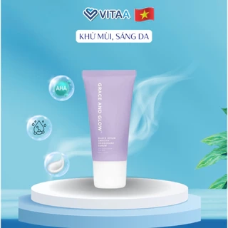 Serum dưỡng sáng da khử mùi Grace And Glow ngăn mồ hổi mờ thâm Niacinamide, AHA