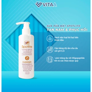 Sữa rửa mặt Spotlite Cleansing Liquid Gel pH~5 làm trắng da, giảm nám sạm, tàn nhang