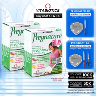 Combo 2 Hộp Viên Uống Cho Mẹ Bầu Vitabiotics PREGNACARE PLUS OMEGA-3 Tăng Cường Sức Khỏe Nâng Cao Đề Kháng Hộp 56 Viên