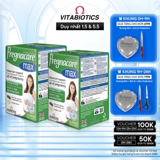Combo 2 Hộp Viên Uống Cho Phụ Nữ Mang Thai & Cho Con Bú Vitabiotics PREGNACARE Max Bổ Sung Vitamin và Khoáng Chất