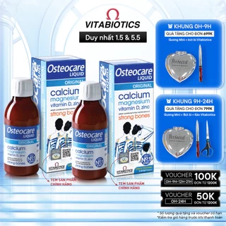 Combo 2 Siro Chắc Khỏe Xương Vitabiotics OSTEOCARE Vị Cam Bạc Hà Tự Nhiên Dễ Uống, Bổ Sung Canxi Và Vitamin D Chai 200ml
