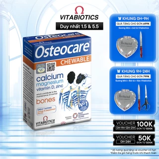 Viên Nén Nhai Chắc Khỏe Xương Vitabiotics OSTEOCARE CHEWABLE Bổ Sung Canxi, Vitamin D Và Khoáng Chất Thiết Yếu 30 Viên