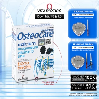 Viên Uống Chắc Khỏe Xương Vitabiotics OSTEOCARE Bổ Sung Canxi, Vitamin D Và Khoáng Chất Thiết Yếu Hộp 30 Viên