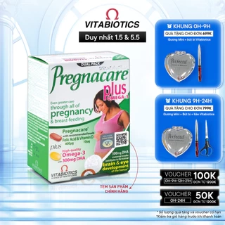 Viên Uống Cho Mẹ Bầu Vitabiotics PREGNACARE PLUS OMEGA-3 Tăng Cường Sức Khỏe Nâng Cao Đề Kháng Hộp 56 Viên