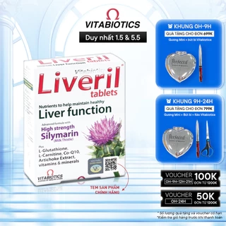 Viên Uống Giải Độc Gan Vitabiotics LIVERIL Bổ Sung Khoáng Chất Hỗ Trợ Chức Năng Gan, Tăng Cường Sức Đề Kháng 30 Viên