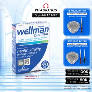 Viên Uống Vitabiotics WELLMAN Tăng Cường Sức Khỏe, Hạn Chế Lão Hóa Cho Nam Giới Hộp 30 Viên