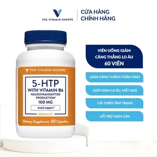 Viên uống giảm căng thẳng lo âu THE VITAMIN SHOPPE 5-HTP With Vitamin B6 100MG 60/120 viên