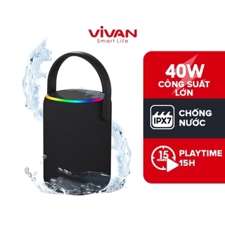 Loa Bluetooth 5.3 âm pass mạnh mẽ VIVAN VS50 Hi-Fi Công Suất 40W - Chống Nước IPX7 - Hàng Chính Hãng