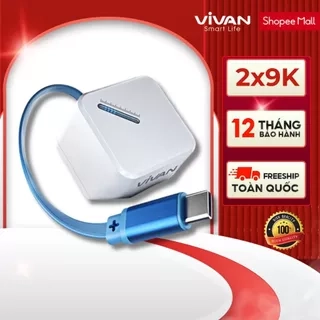 Cốc Sạc Nhanh VIVAN Super 4s Công Suất 20W Tích hợp cáp sạc Type C cuộn gọn thông minh