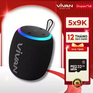 Loa Bluetooth 5.3 VIVAN VS15 Đen Công Suất 10W Chống Nước IPX7, Led RGB, Playtime Lên Đến 10H - Chính Hãng