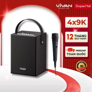 Loa Bluetooth Karaoke phong cách cổ điển Đen VIVAN VS35 công suất 5W