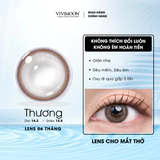 Kính áp tròng VIVIMOON màu nâu THƯƠNG, lens cận cho mắt thở BST HÀM ÂN, hạn sử dụng 6 tháng độ cận 0-8