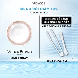 Lens khóa ẩm cận 1 ngày Venus Brown VIVIMOON màu nâu tự nhiên (Giá 01 chiếc)