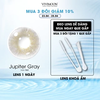 Lens khóa ẩm cận 1 ngày Jupiter Gray VIVIMOON màu xám pha ánh vàng (Giá 01 chiếc)
