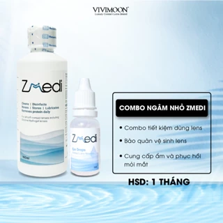 Combo nước ngâm và nhỏ mắt VIVIMOON LENS vệ sinh kính áp tròng