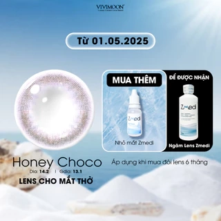 Lens cận VIVIMOON cho mắt thở màu nâu tự nhiên Honey Choco Giá 1 đôi