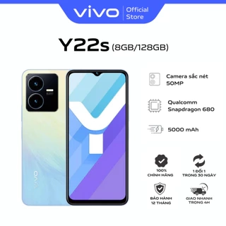 Điện thoại vivo Y22s (8GB+128GB) - Hàng chính hãng - 1 đổi 1 tháng đầu tiên - Bảo hành kỹ thuật 12 tháng