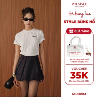 Áo Thun Nữ VM STYLE Họa Tiết Thêu Chữ Nổi Form Lửng Chất Vải Xốp Cao Cấp ATU00944