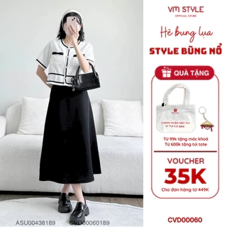Chân váy chữ a dáng dài VM STYLE, chân váy dài xoè trơn basic đi học, đi chơi, đi làm - CVD00060