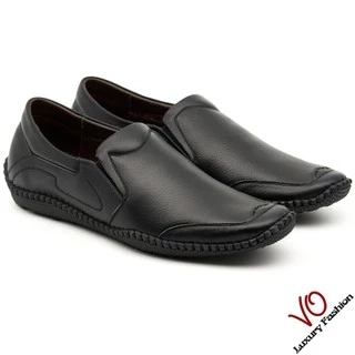 Giày mọi da bò thật màu đen và nâu đỏ KK459