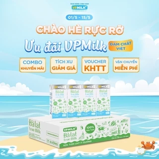Sữa tươi UHT Đà Lạt True Milk VPMilk ít đường hộp 110ml (thùng 48 hộp)