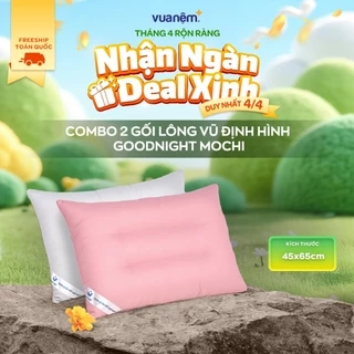 Combo 2 gối lông vũ định hình Goodnight Mochi 45x65cm