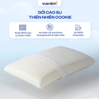 Gối cao su thiên nhiên Gummi Cookie nâng đỡ chắc chắn, thông thoáng, thiết kế độ cong phù hợp