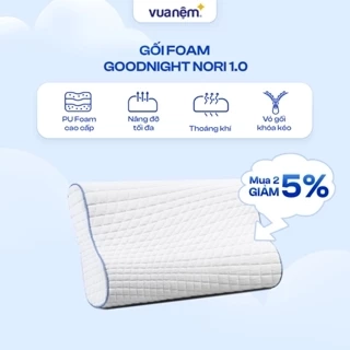 Gối Foam Goodnight Nori 1.0 30x60 cm lượn sóng nâng đỡ cổ vai gáy [Độc quyền Online]
