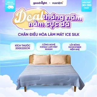 Chăn Điều Hòa Làm Mát Amando Ice Silk Lõi Bông Mỏng Nhẹ Mềm Mịn Thoáng Mát Dễ Dàng Vệ Sinh Vua Nệm