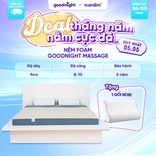 Nệm Foam Cấu Trúc Lượn Sóng, Duy Trì Tư Thế Nằm Goodnight Massage 9cm