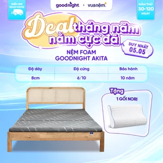 Nệm Gấp 3 Vua Nệm Goodnight Akita 8cm, Nệm Foam Êm Ái Nâng Đỡ Cơ Thể, Cuộn Hút Gọn Nhẹ