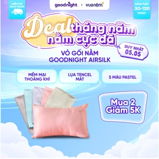 Vỏ Gối Airsilk Tencel Lụa Cao Cấp 45x65cm, 5 màu pastel - Goodnight Bedding (1 chiếc)