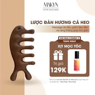 Lược Gỗ Đàn Hương Cá Heo VƯỜN THẢO MỘC massage cổ vai gáy giảm đau và căng thẳng thư giãn dành cho cả nam và nữ