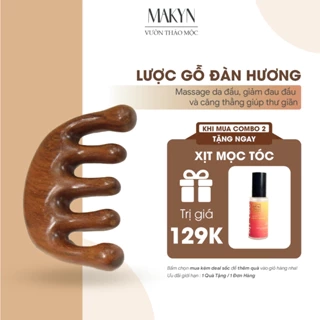 Lược Gỗ Đàn Hương VƯỜN THẢO MỘC massage da đầu,giảm đau đầu và căng thẳng dành cho cả nam và nữ