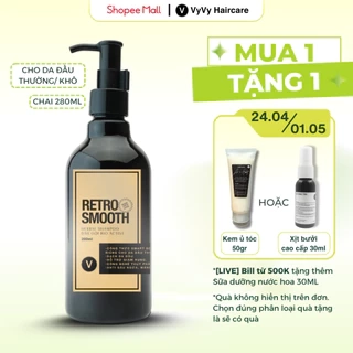 Dầu gội dưỡng nang tóc Retro Smooth công nghệ bio active giảm rụng mềm mượt tóc vyvyhaircare V 280ml