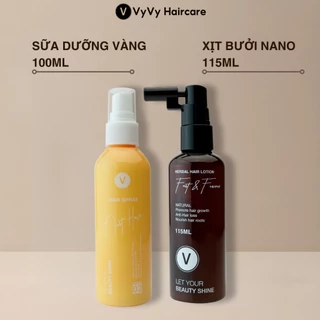 Combo xịt bưởi sữa dưỡng tóc tiện lợi vyvy haircare V 215ml