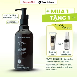 Dầu gội thảo dược Retro Nano ngăn bết tóc tơi phồng căng đanh tóc vyvyhaircare V 100ml / 315ml